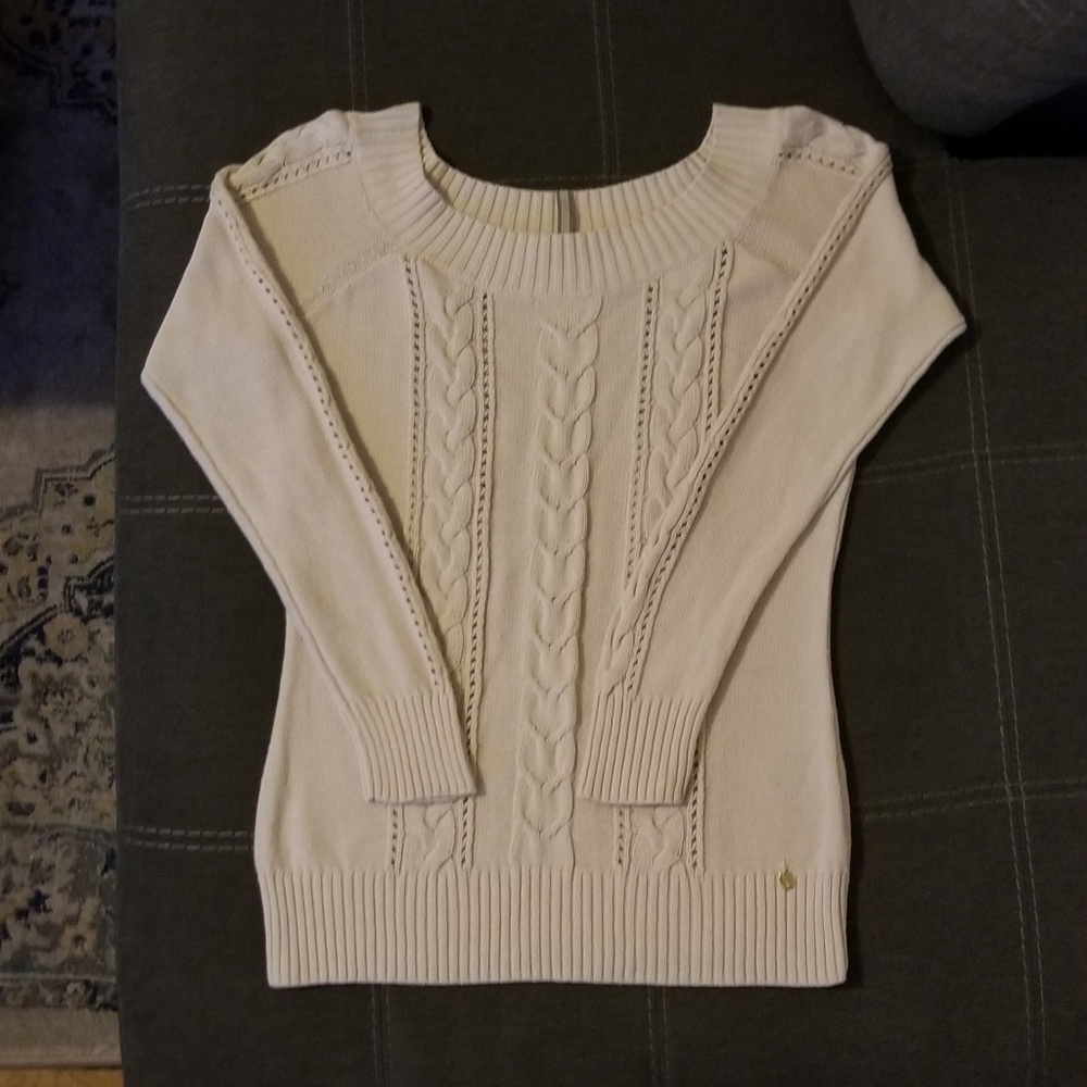 GUESS L cable knit sweater
